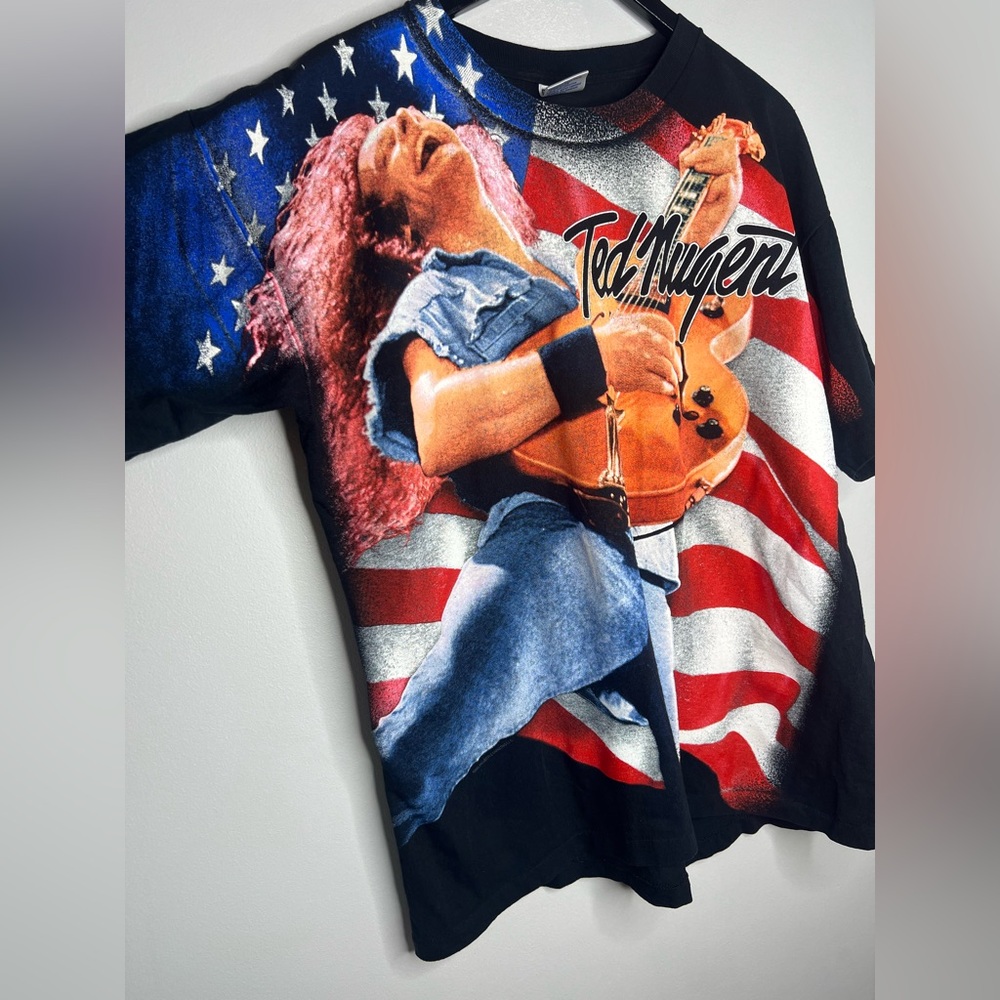 Vintage 90s Ted Nugent Concert T Shirt XL Single Stitch All Sport USA Americana - Picture 3 of 13